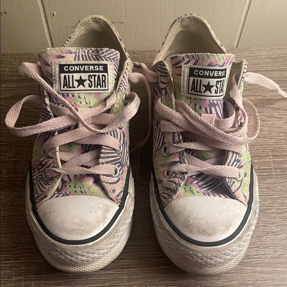 Converse All Star Pink and Green Patterned Sneakers